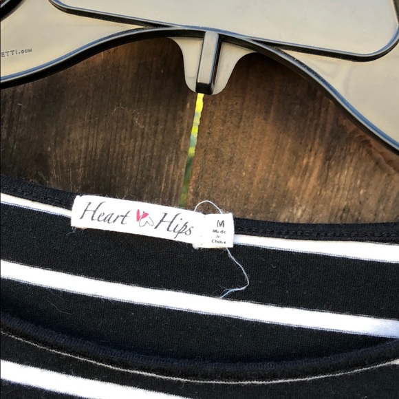 •Black & White Stripe Layering Dress• - Picture 4 of 4